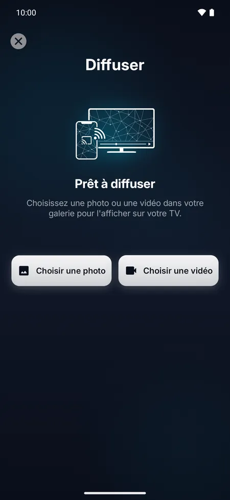 Écran de diffusion pour afficher une photo ou une vidéo du téléphone sur la TV