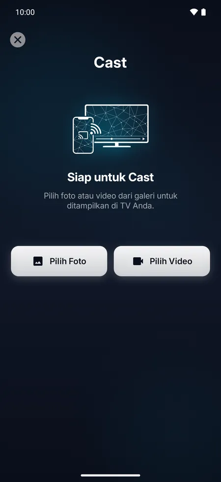 Layar cast untuk menampilkan foto atau video dari ponsel di TV