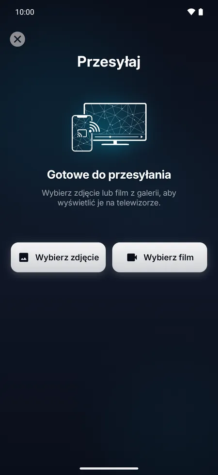 Ekran przesyłania do wyświetlania zdjęcia lub filmu z telefonu na telewizorze