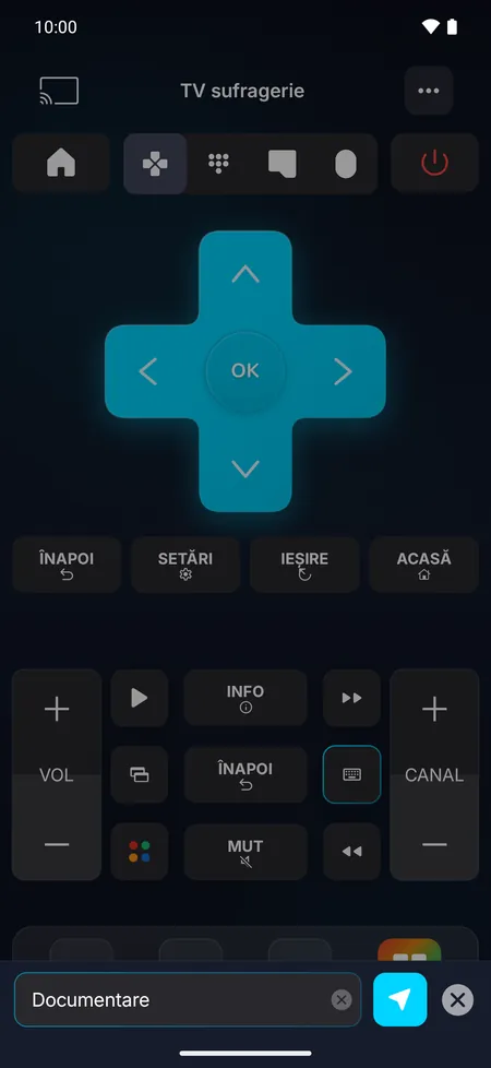 Ecranul tastaturii: textul scris pe telefon este trimis la televizor